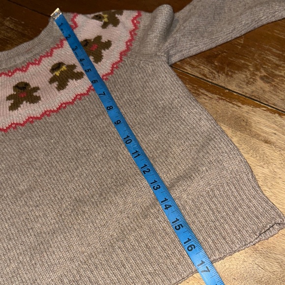 Mini Biden Sweater with Pink Accents and Gingerbread Design Wool Blend - Picture 6 of 12